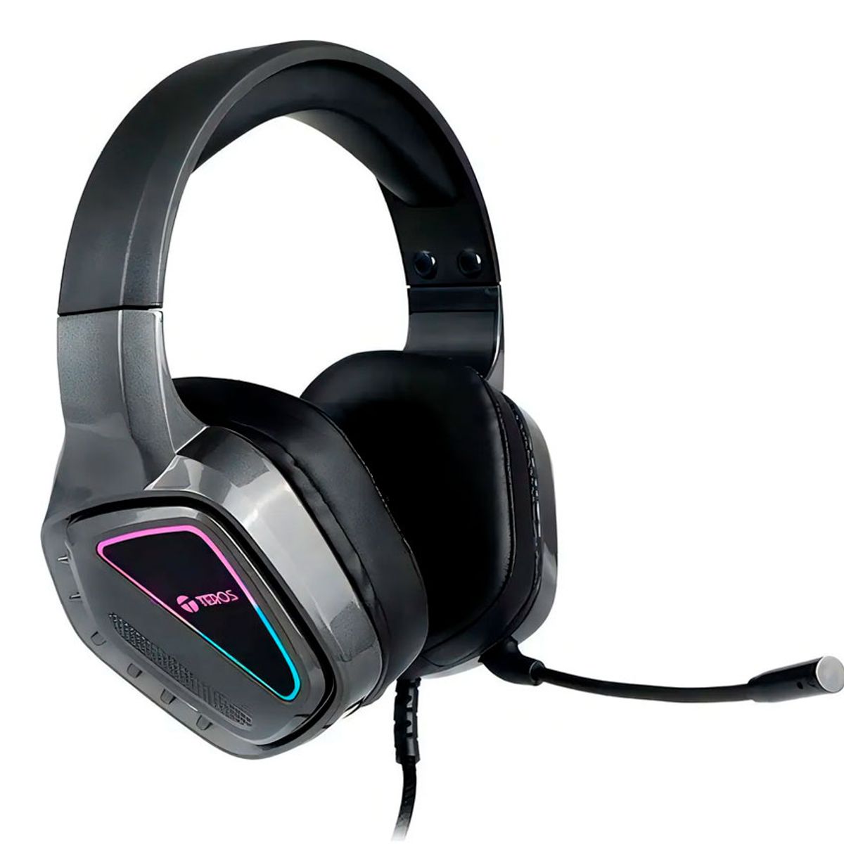 TEROS - Audifono Gaming Teros TE-8171N con Micrófono y RGB  Negro