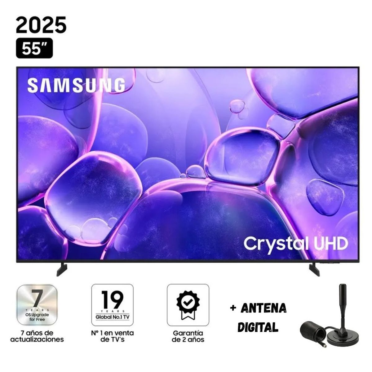 SAMSUNG - Televisor SAMSUNG 55" Crystal UHD 4K 55U8000FG 2025 + Antena Digital
