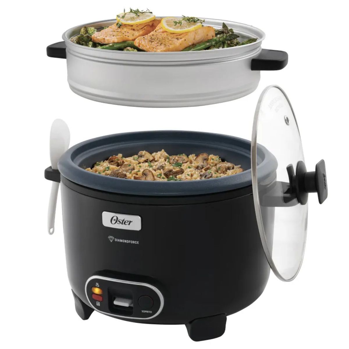 OSTER - Olla Arrocera Oster CKSTRC15DFBLK 2,8 L Vaporera Función Sofrito Negro