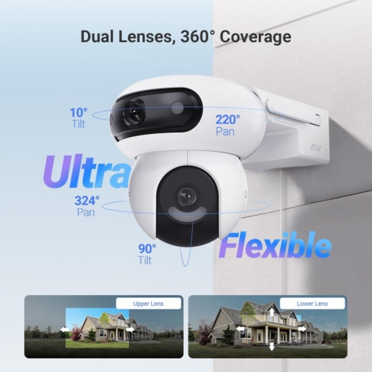 Ezviz - Cámara de Seguridad EZVIZ HB90 Dual 2K⁺ 4MP + Panel Solar 8W Lente 360°