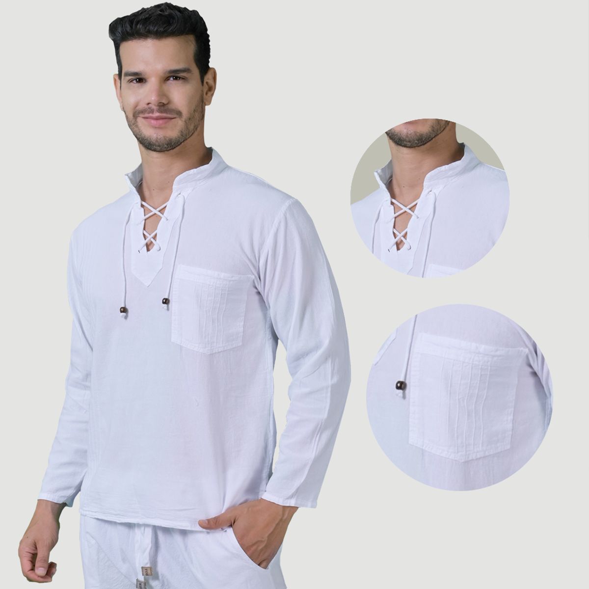 FORBER - Camisa Blanca Manga Larga Hombre