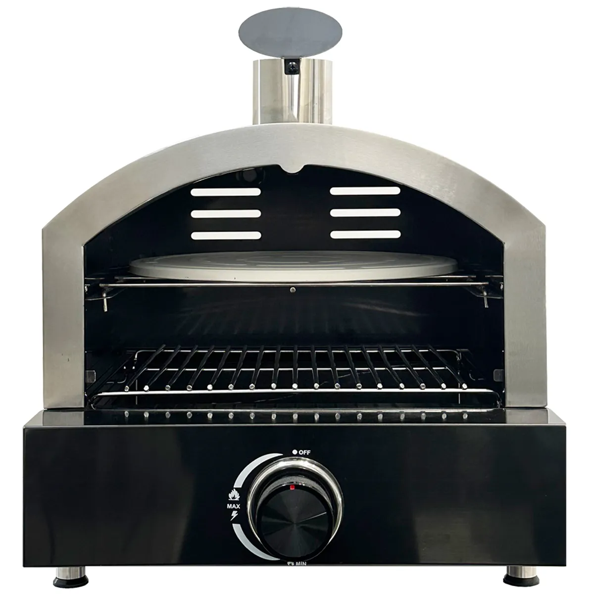 HIGRILL - Horno Pizzero A Gas de Acero Inoxidable 304 Negro para Sobre-mesa