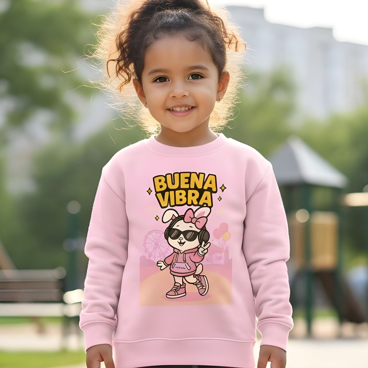 GENERICO - poleras niña franelado rosado conejita  hooodie