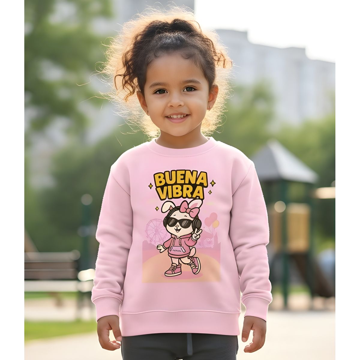GENERICO - poleras niña franelado rosado conejita  hooodie