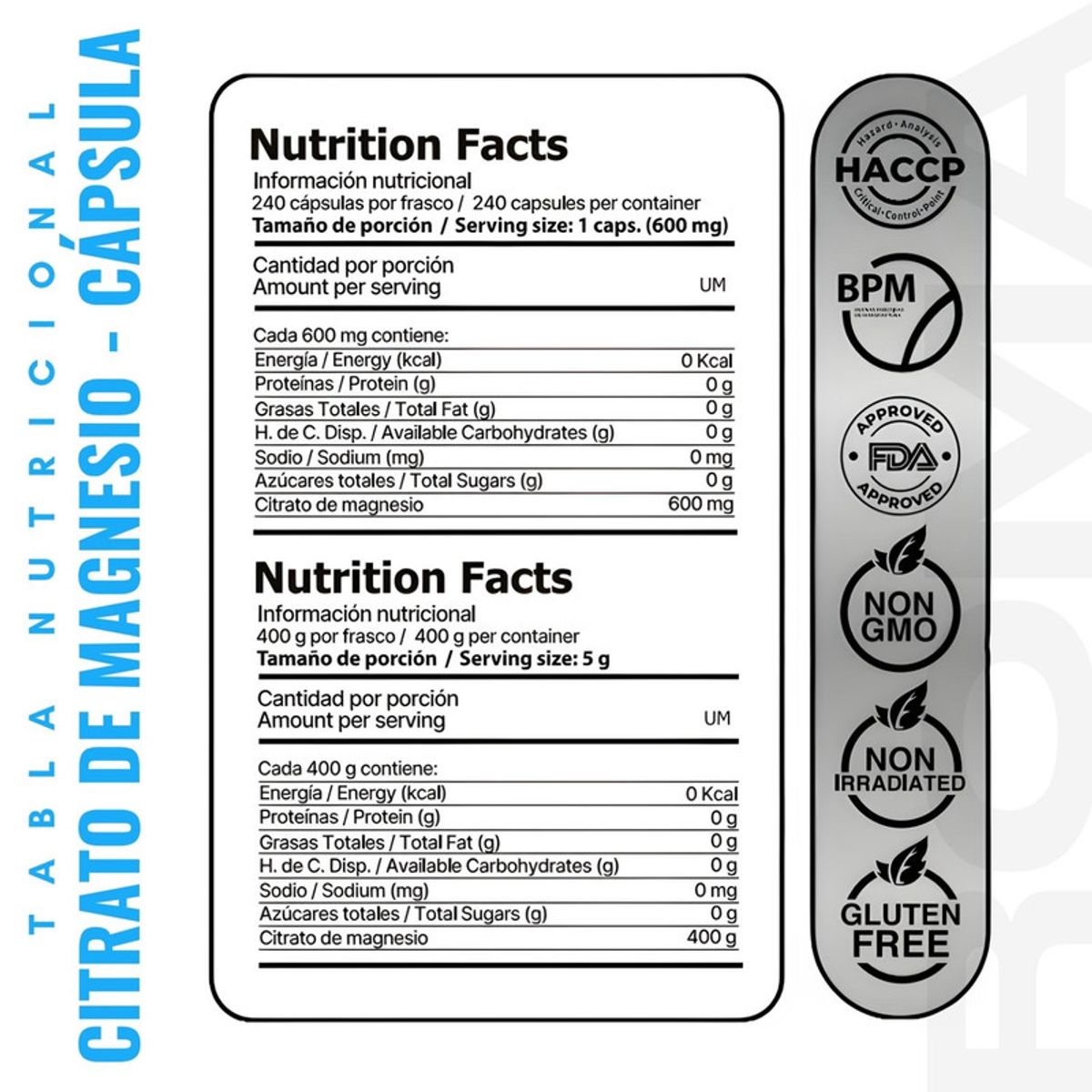 GENERICO - PACK 3 CITRATO DE MAGNESIO 120 CÁPSULAS EDENIS HEALTH