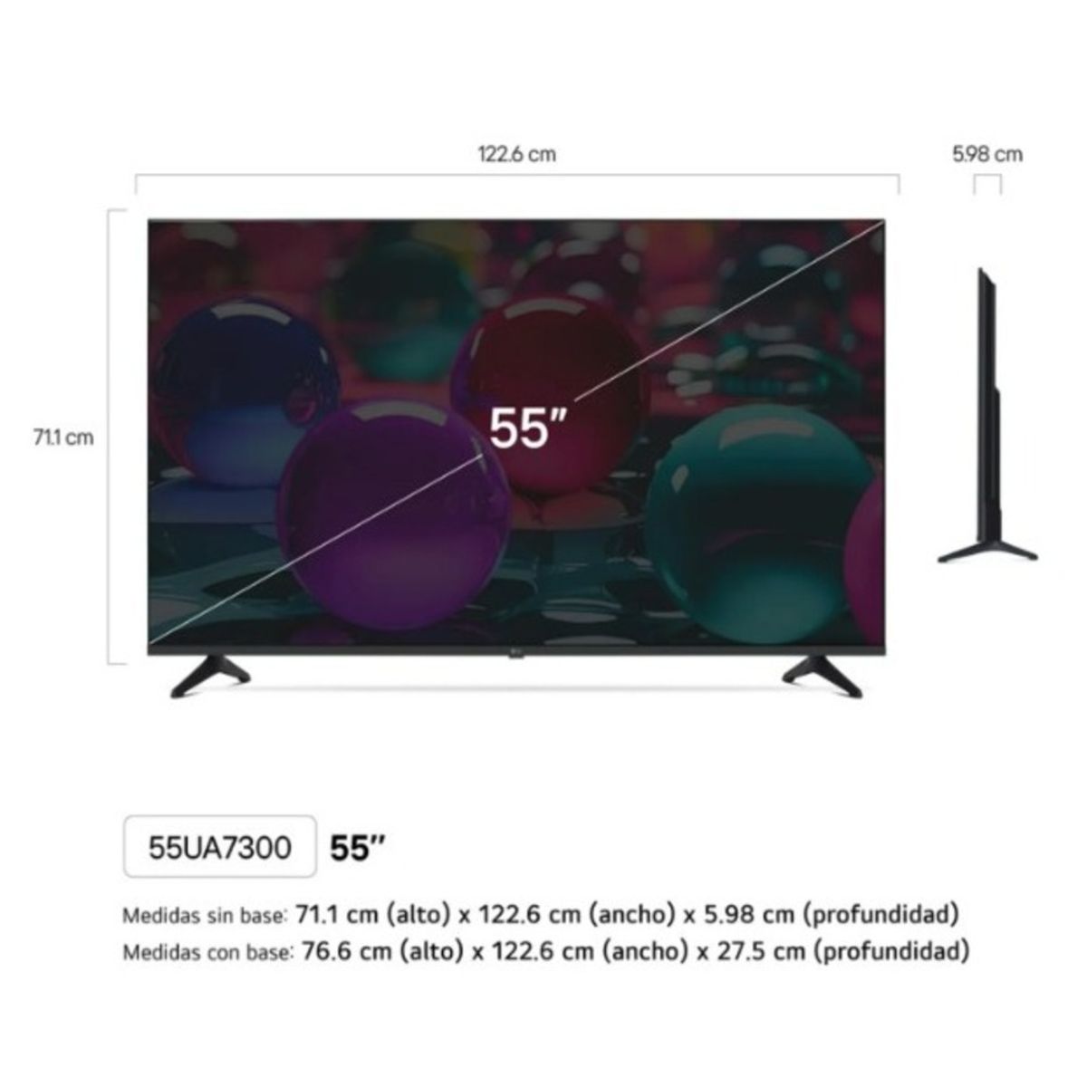 LG - Televisor LG 55" Smart UHD 4K Thinq AI 55UA7300PSB + Control Magic MR25GA 2025