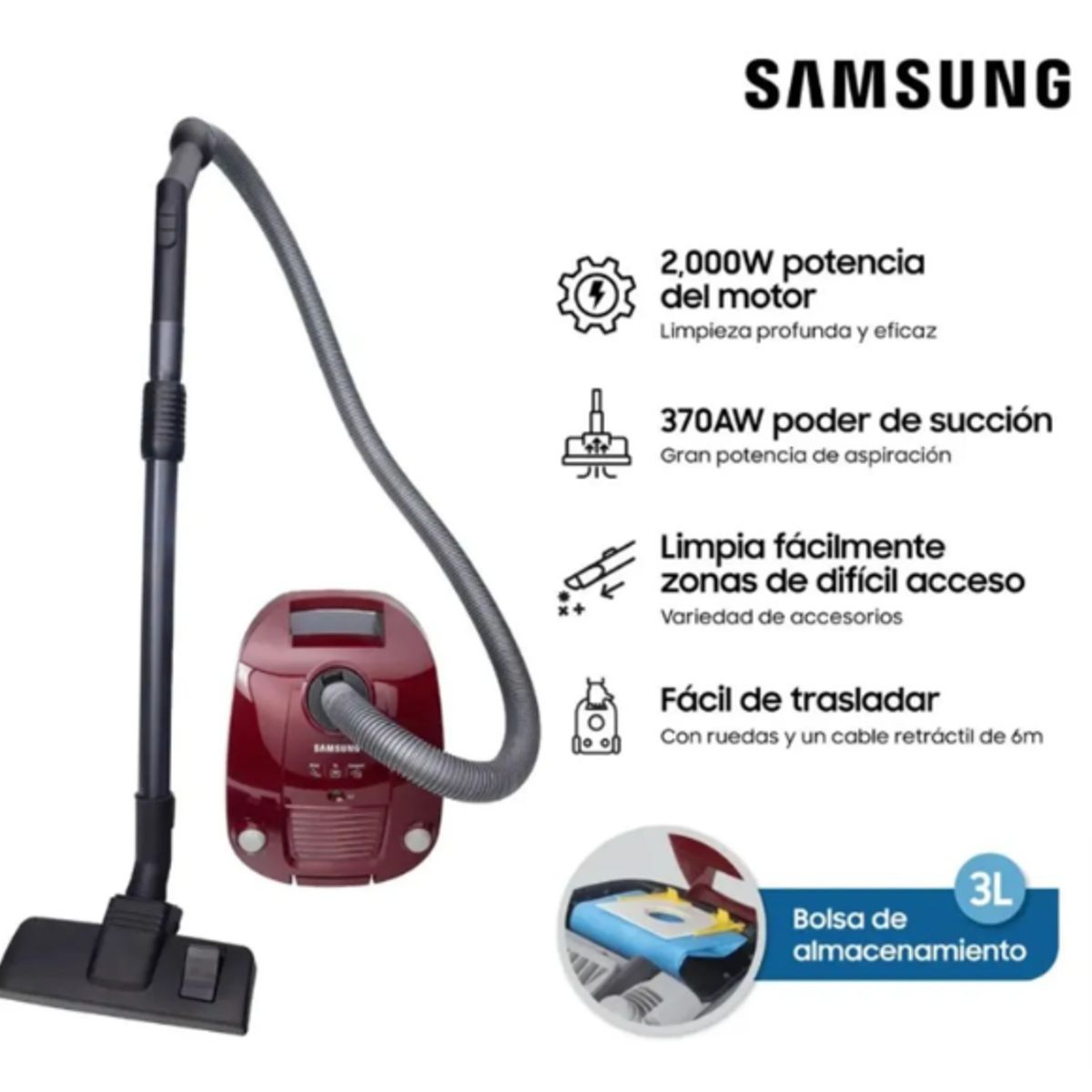 SAMSUNG - Aspiradora Samsung de Arrastre SC4190 2000W