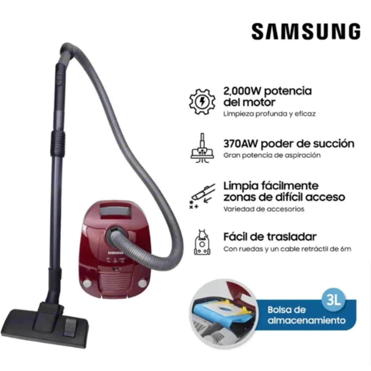 SAMSUNG - Aspiradora Samsung de Arrastre SC4190 2000W