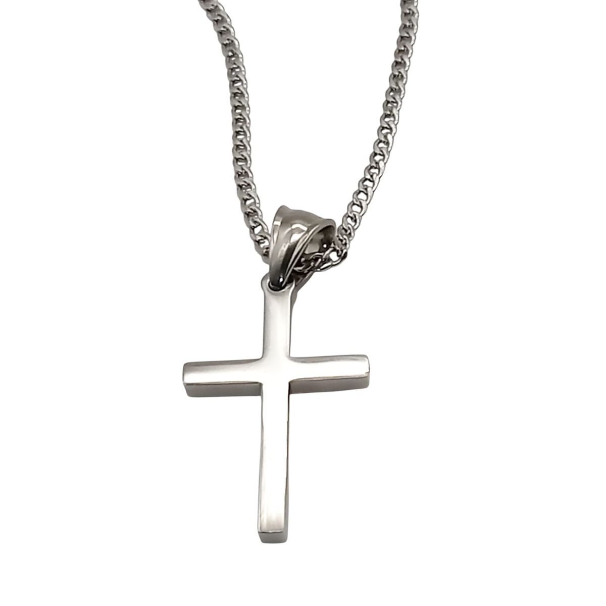 GENERICO - Collar Cruz Plana For Men - Estilo Fuerza y Elegancia en Acero 316L