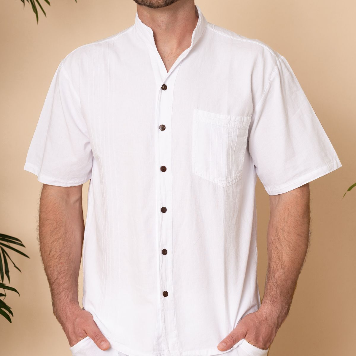 FORBER - Camisa Blanca Manga Corta Hombre