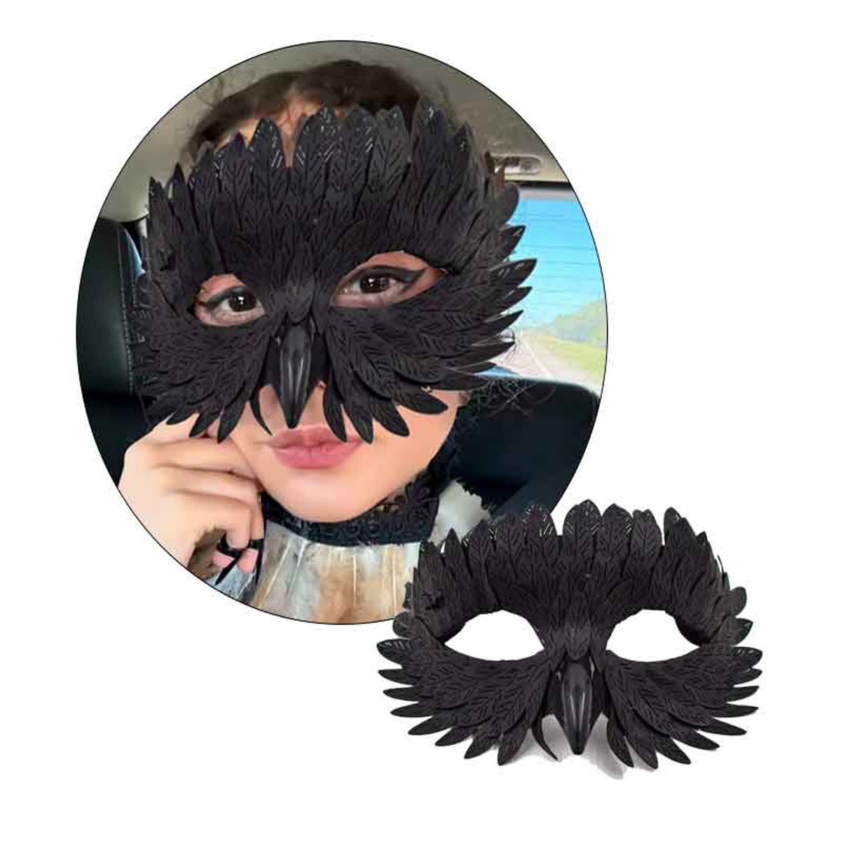 GENERICO - Máscara halloween pico de pájaro Negro