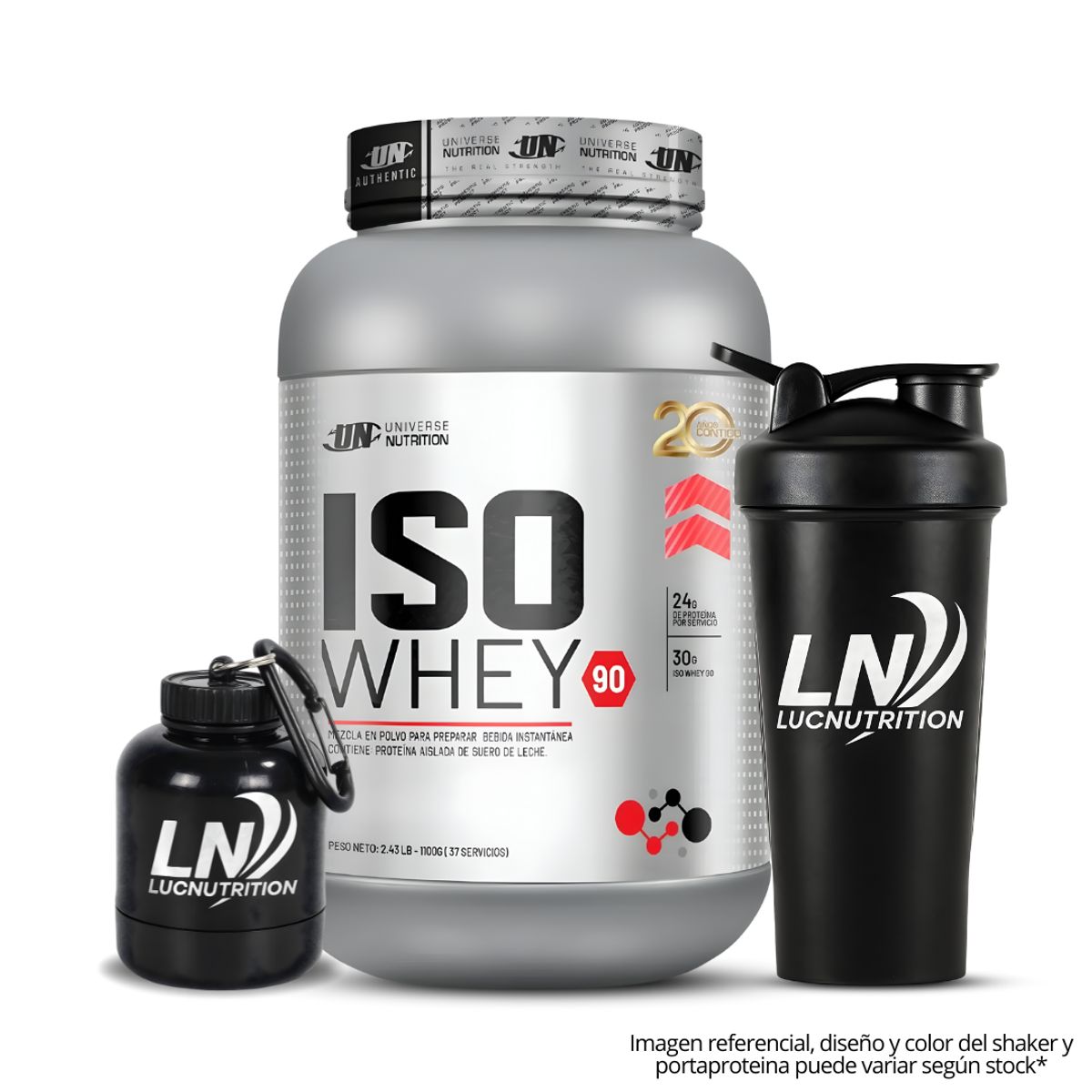 UNIVERSE NUTRITION - Iso whey 90 1.1 kg - Vainilla + Shaker + Portaproteina