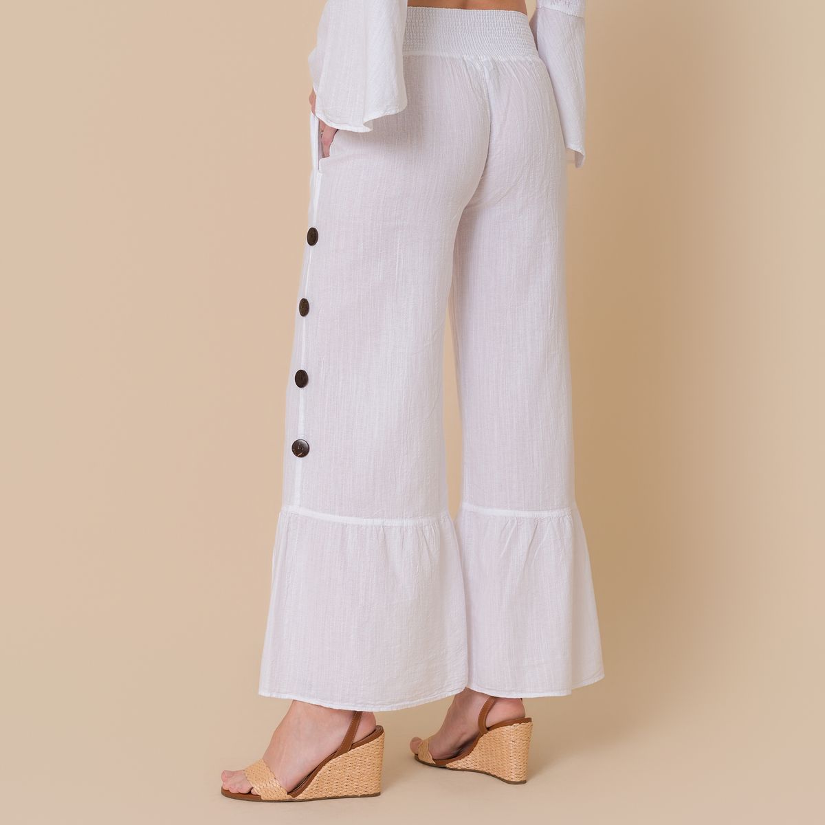 FORBER - Pantalón Blanco Largo Mujer