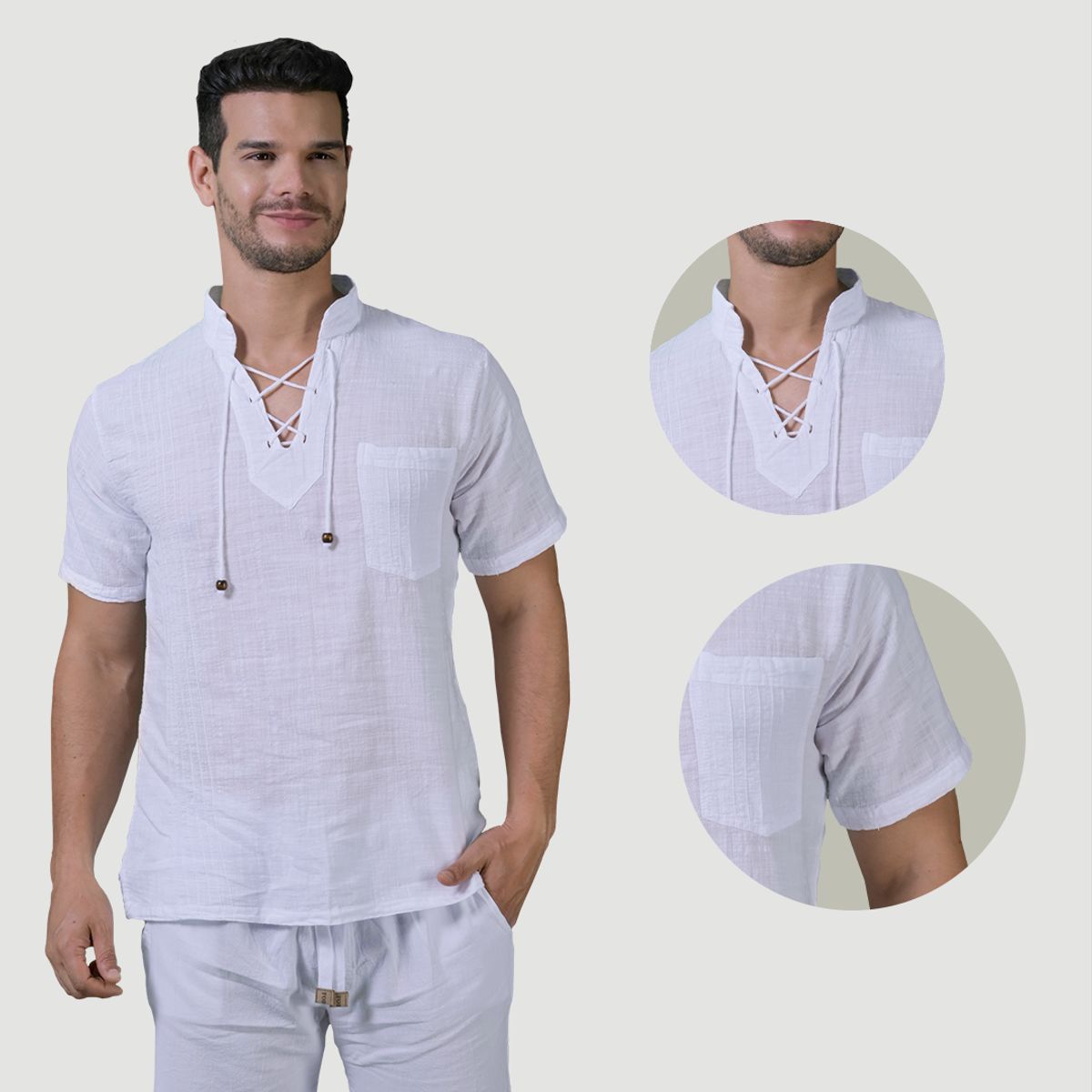 FORBER - Camisa Blanca Manga Corta Hombre