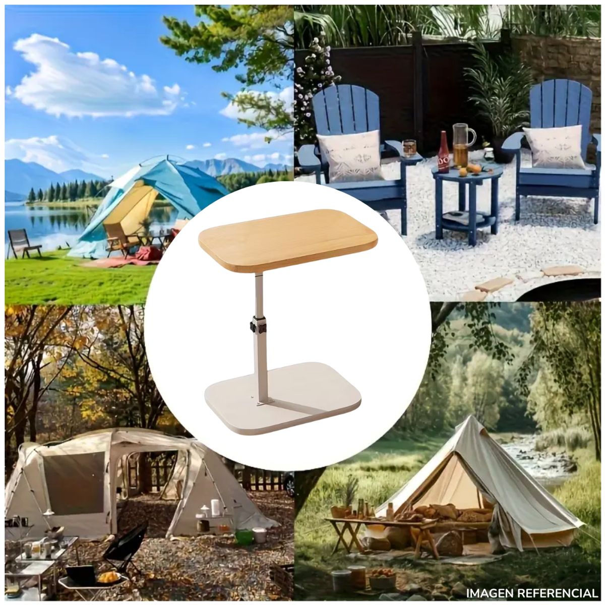 INSPIRA MARKET - Mesa Auxiliar de Centro Oval B Extensible