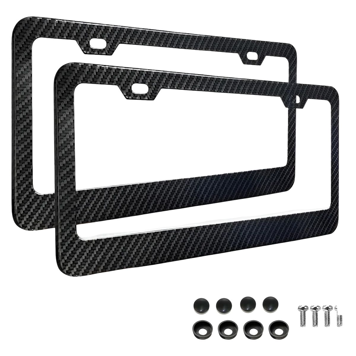 GENERICO - Porta Placas Fibra De Carbono Acero Inox Impermeable 1pcs