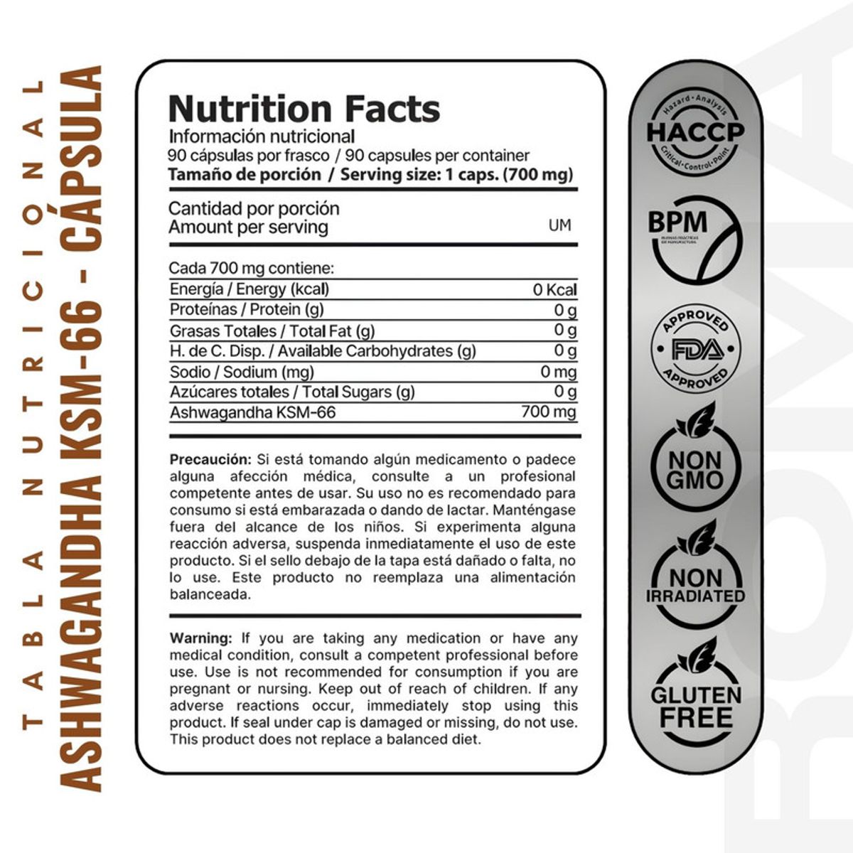 GENERICO - ASHWAGANDHA KSM-66 90 CÁPSULAS EDENIS HEALTH