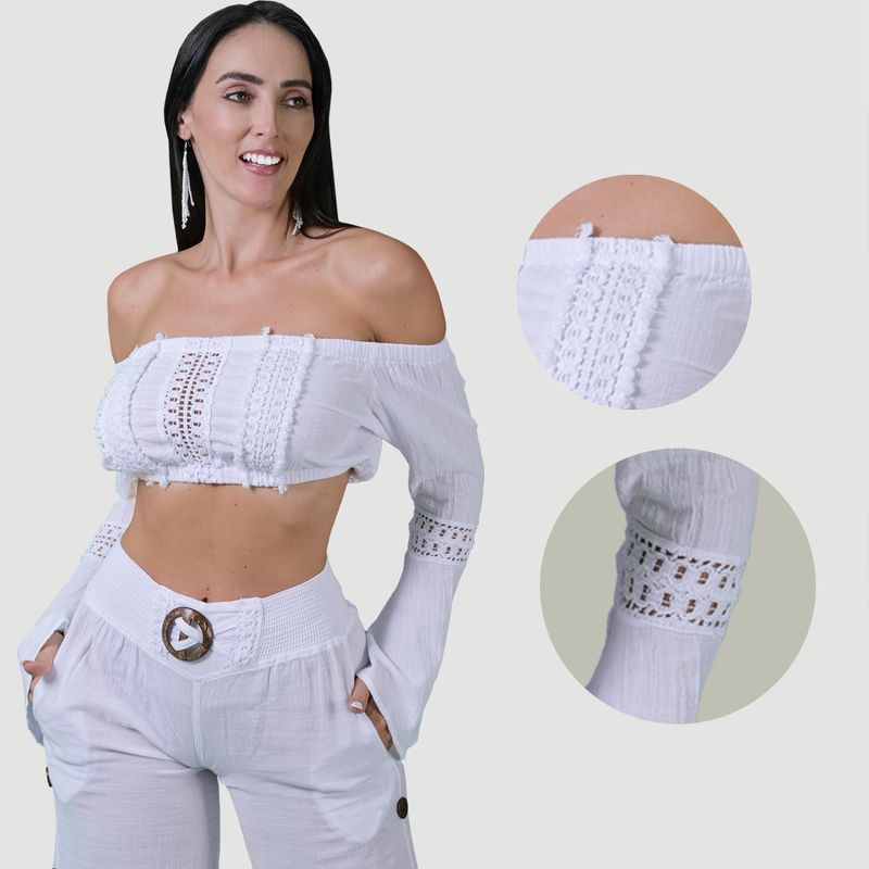 FORBER - Top Blanco Corto Mujer