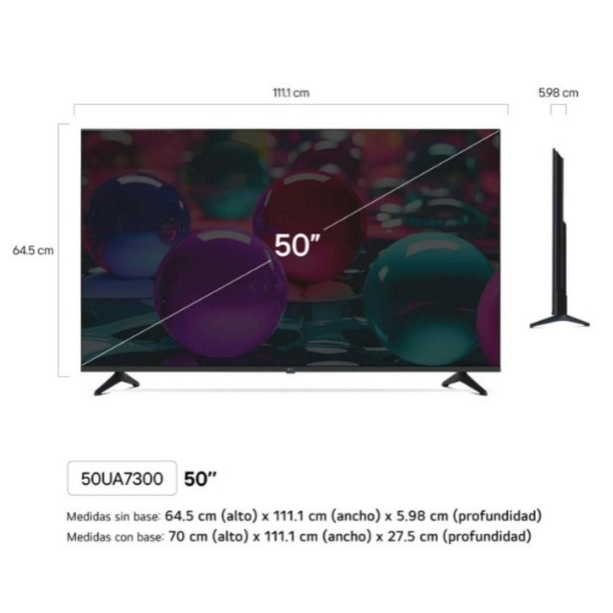 LG - Televisor LG 50" Smart UHD 4K Thinq AI 50UA7300PSB + Control Magic MR25GA 2025