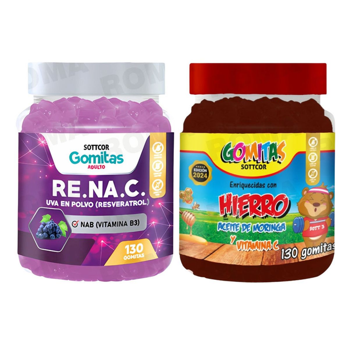 SOTTCOR - GOMITAS RESVERATROL 130UND + GOMITAS HIERRO NIÑOS 130UND