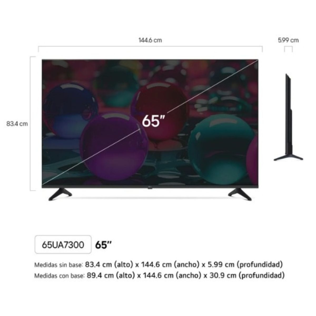 LG - Televisor LG 65" Smart UHD 4K Thinq AI 65UA7300PSB + Control Magic MR25GA 2025