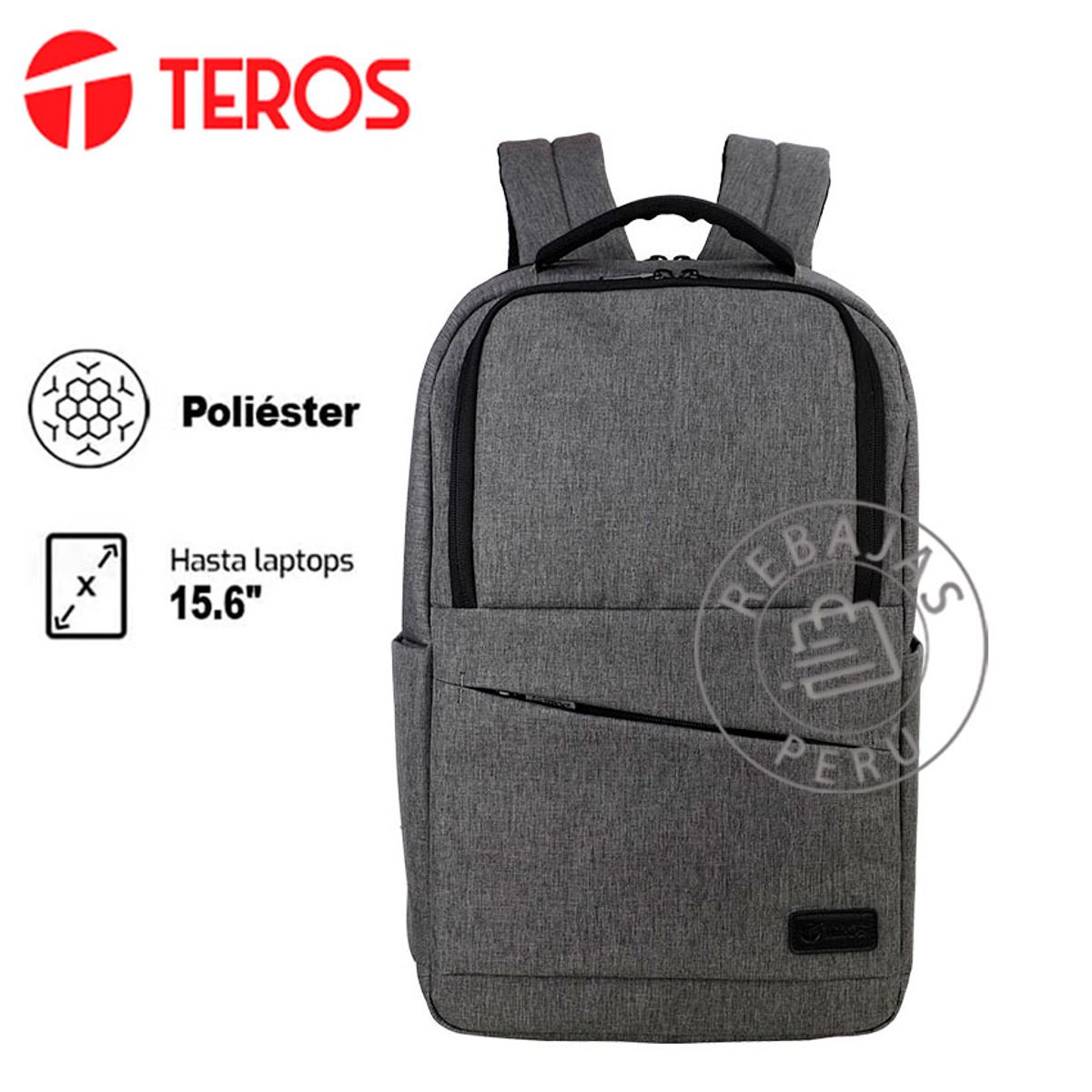 TEROS - Mochila Teros TE-ACS9013 Gris para Laptop 156 Resistente y Cómoda