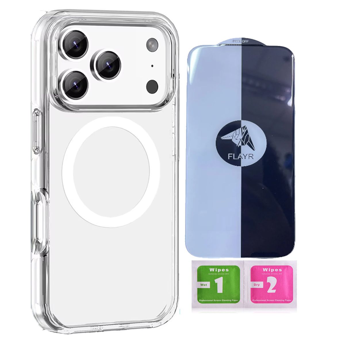 GENERICO - Funda Magsafe + Mica Premium Flayr sin Borde iPhone 17 Pro Max