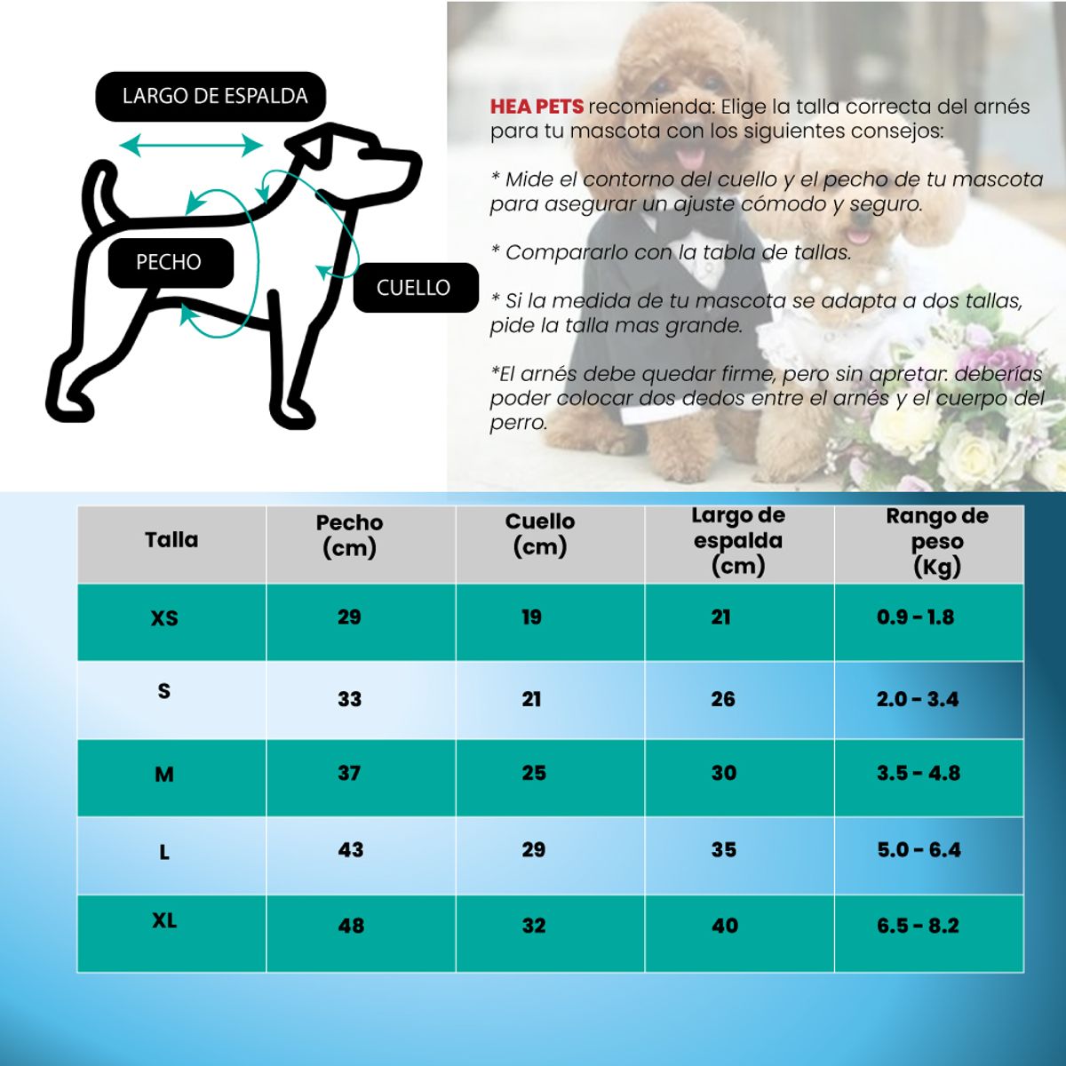 GENERICO - ARNÉS VESTIDO BLANCO PARA PERROS EVENTOS  - TALLA S