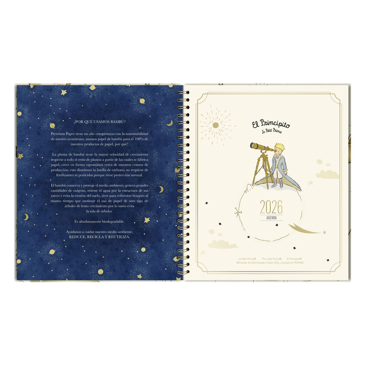 DGNOTTAS - Agenda Principito 2026 Espiral Le Petit Prince