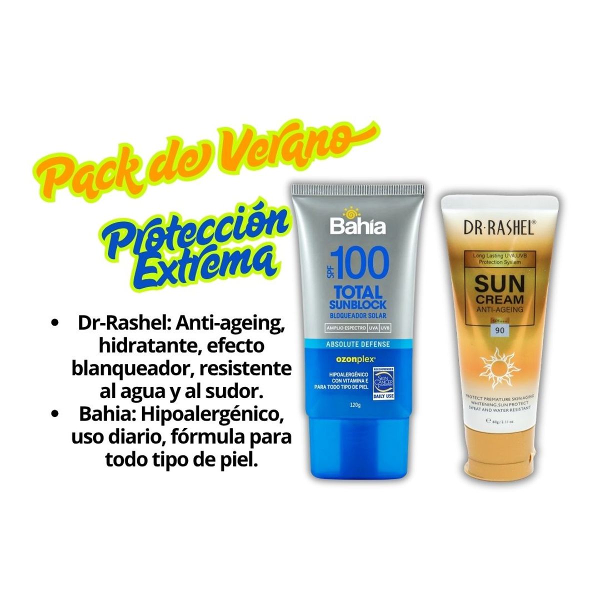 BAHIA - Bloqueador Bahía SPF100 + Protector SPF90+++ Dr Rashel