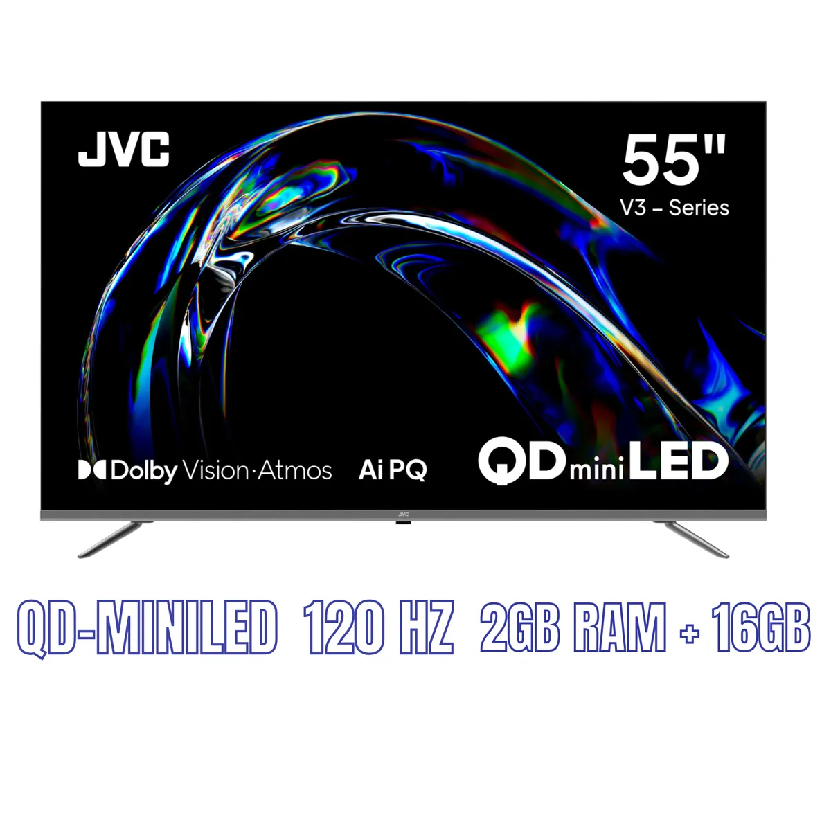 GENERICO - Televisor JVC 55 Pulgadas QD MINILED 120HZ Google TV LT-55KM958 + Antena Digital (Modelo 2025)