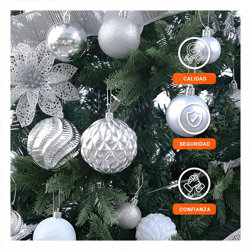 RYBIU IMPORT - Bolas Brillantes con Diseño Elegante de Hogar en Plateado