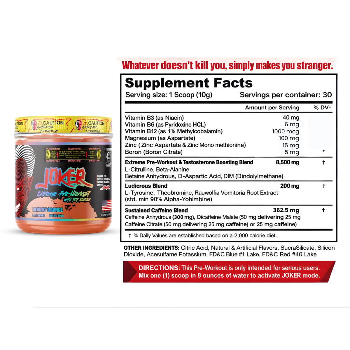 GENERICO - Joker Extreme Pre-Workout Terror Labz - Bloody Orange