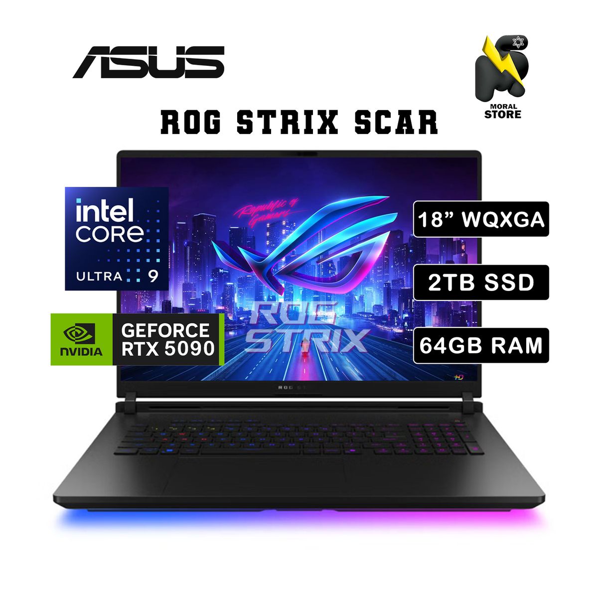 ASUS - ASUS ROG STRIX SCAR 18 -G835LX/INTEL CORE ULTRA 9-275HX /64GB RAM /2 TB SSD/RTX 5090/18"WQXGA /240HZ