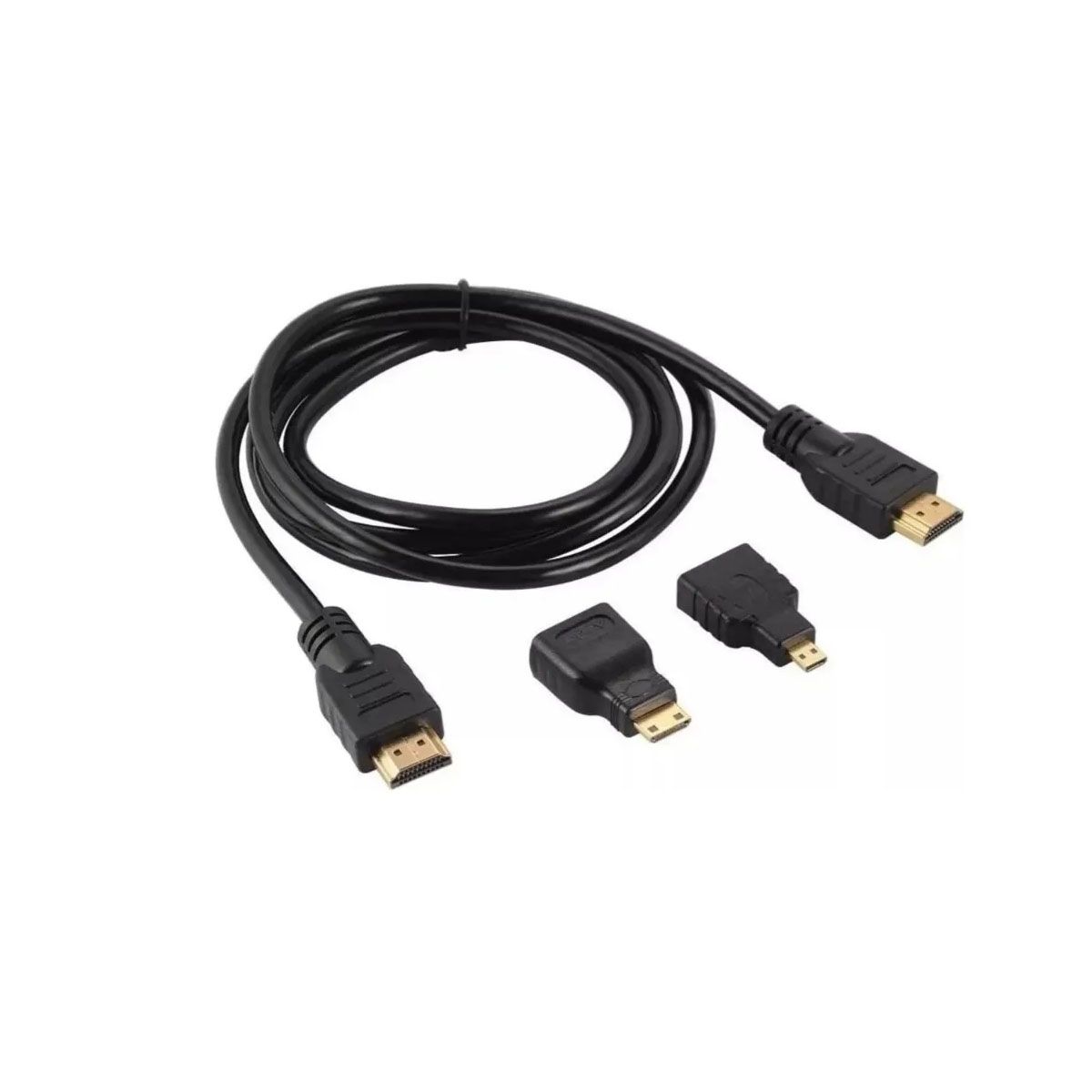 GENERICO - Cable Hdmi Mas Adaptadores Micro Hdmi Y Mini Hdmi