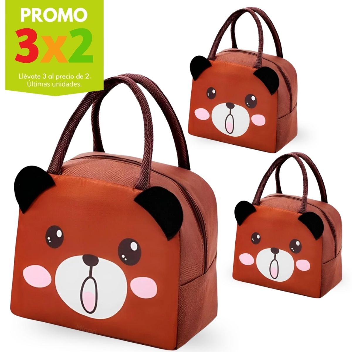 MINARI - Promo 3x2 Lonchera Térmica Infantil Diseño Oso MR 52L