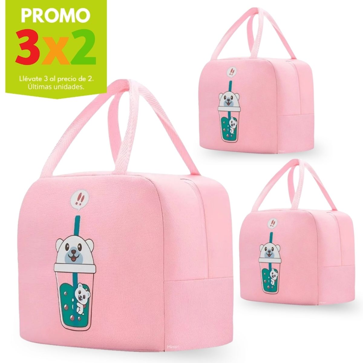 MINARI - Promo 3x2 Lonchera Térmica para Niños Bolsa Impermeable RS 721L