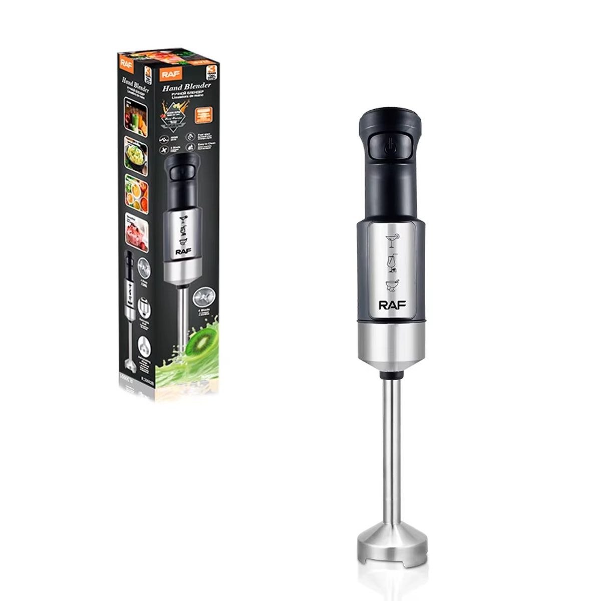 RAFF - Batidora de Inmersión 4 aspas inox. 400W 30002B-Negro