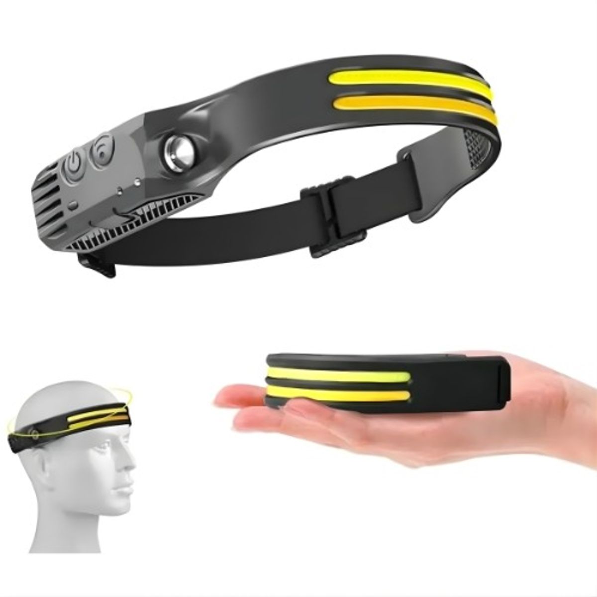 BOSS - Linterna Cabeza Recargable Con Sensor 9 Modos