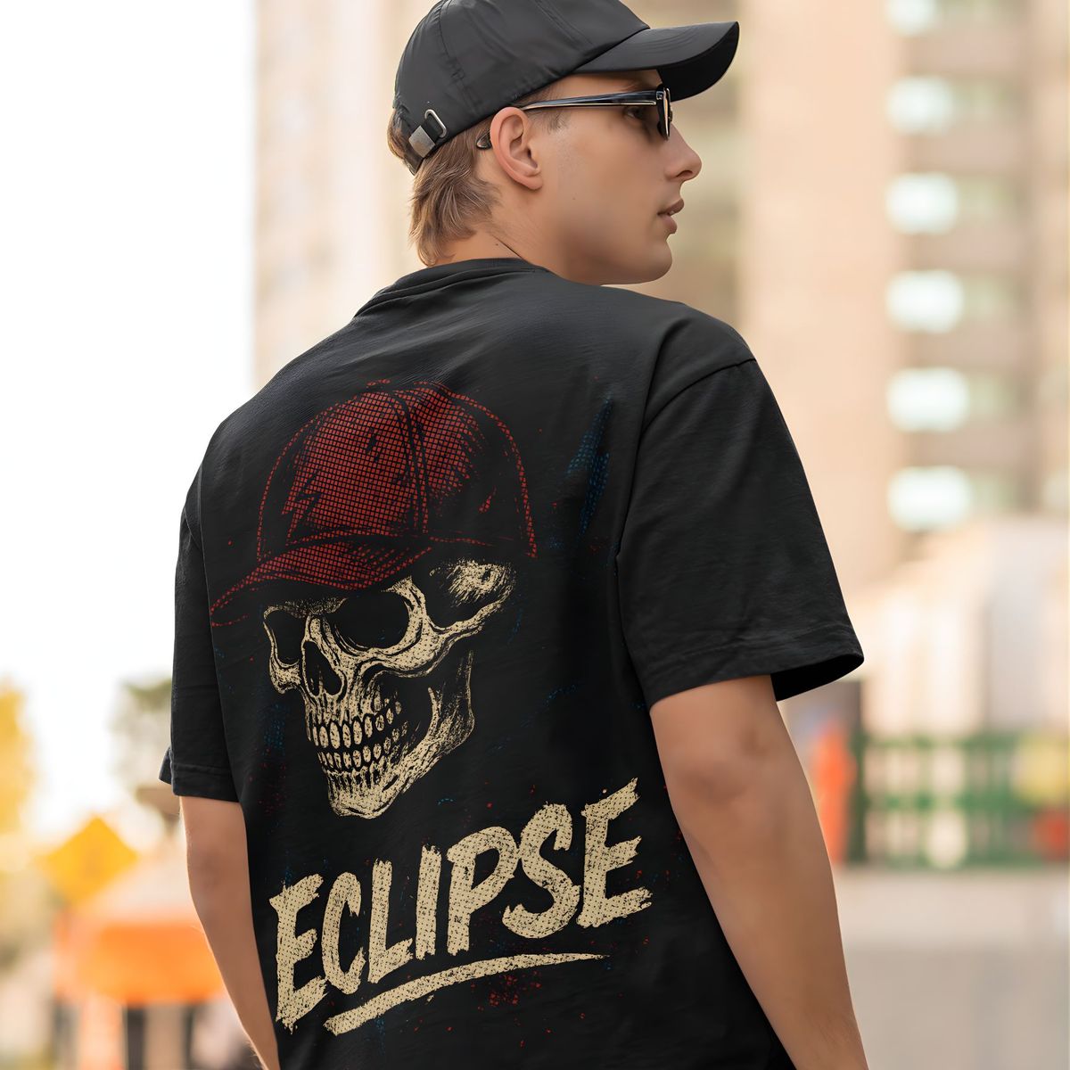 GENERICO - Polo oversize Calavera Grafity Hombre