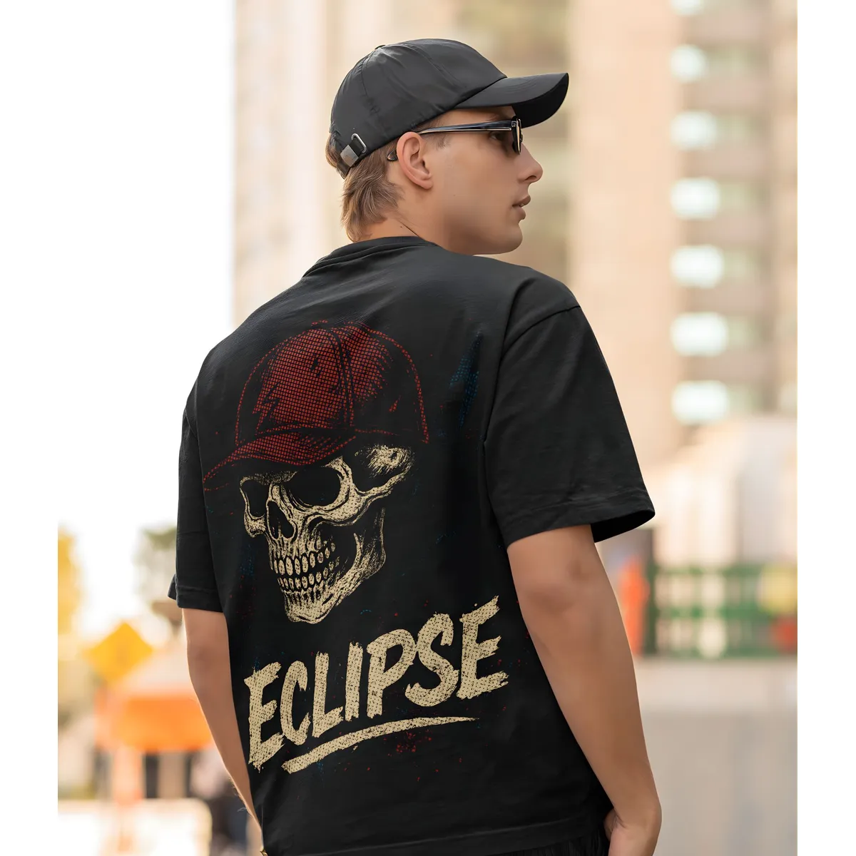 GENERICO - Polo oversize Calavera Grafity Hombre