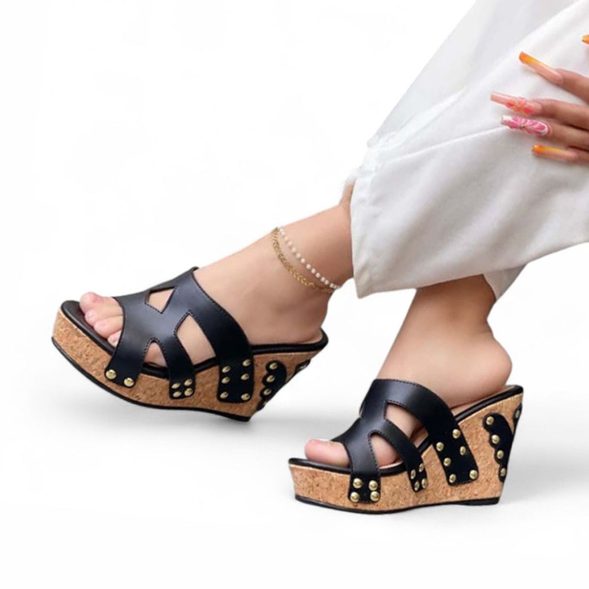 GENERICO - Sandalia Mujer Planta Pu Taco 12 1022L-62 Color Negro