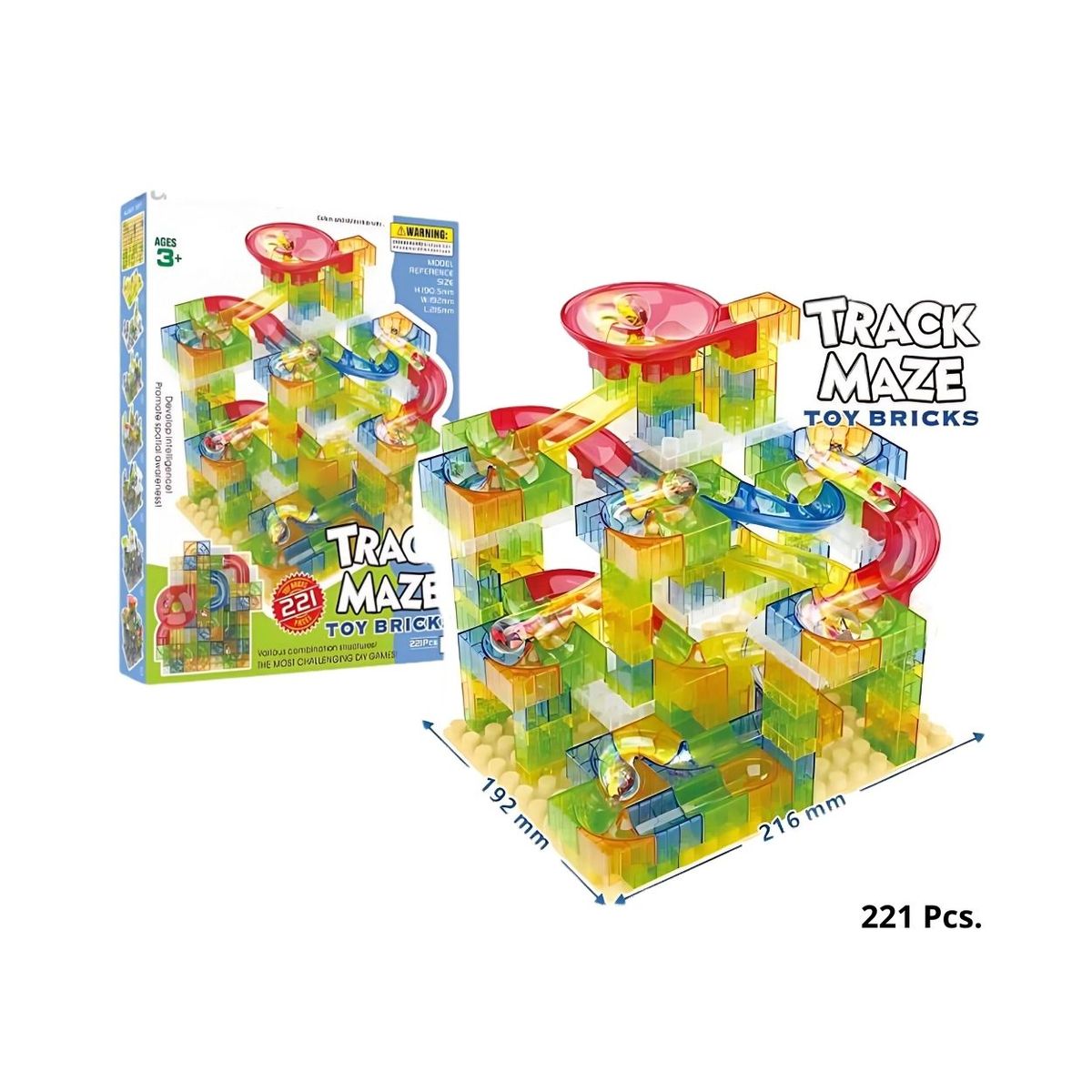 GENERICO - Juego Didáctico Pista Canicas 221 Pcs Juguete Armable