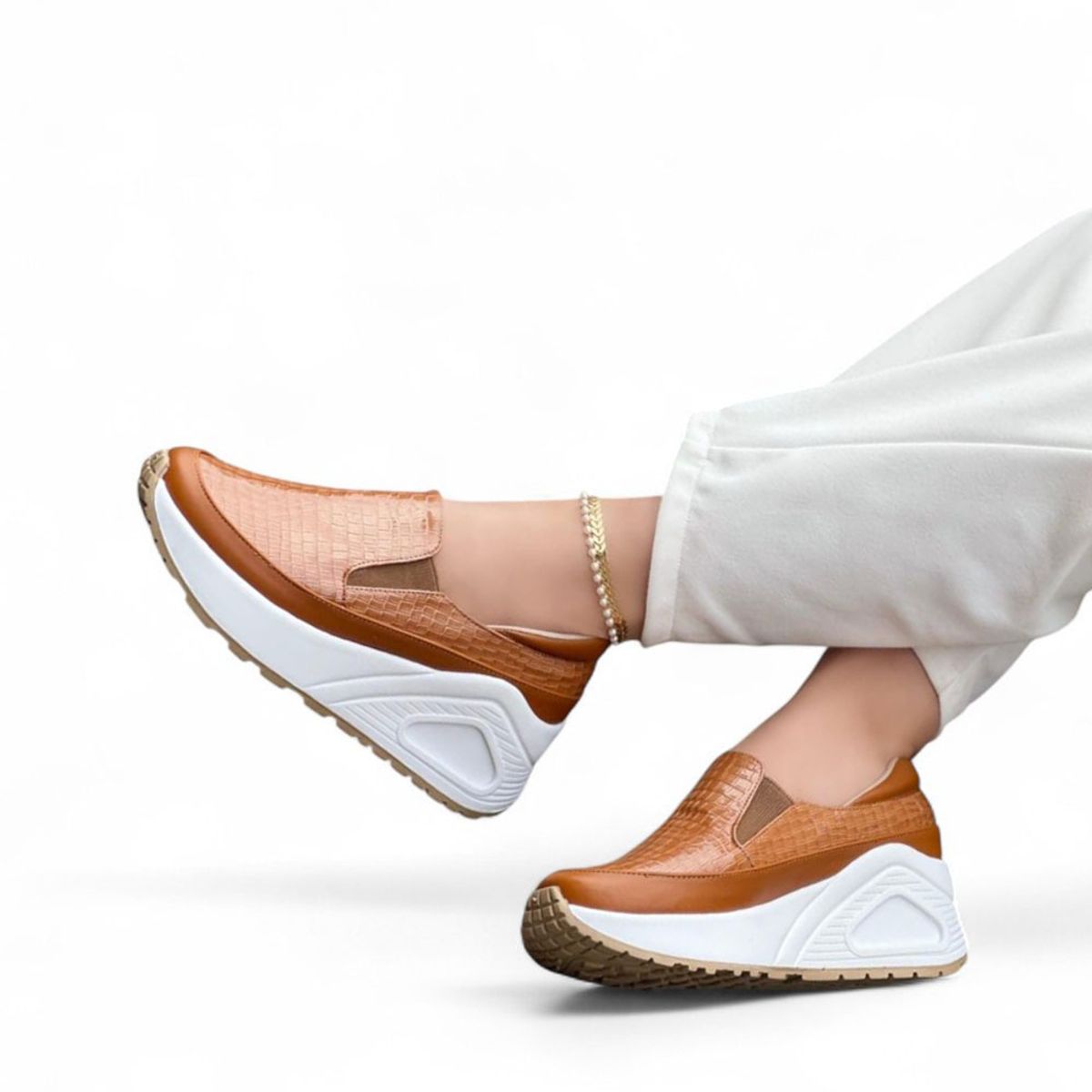 GENERICO - Mocasin Mujer Planta De Goma 1022L-55 Color Camel