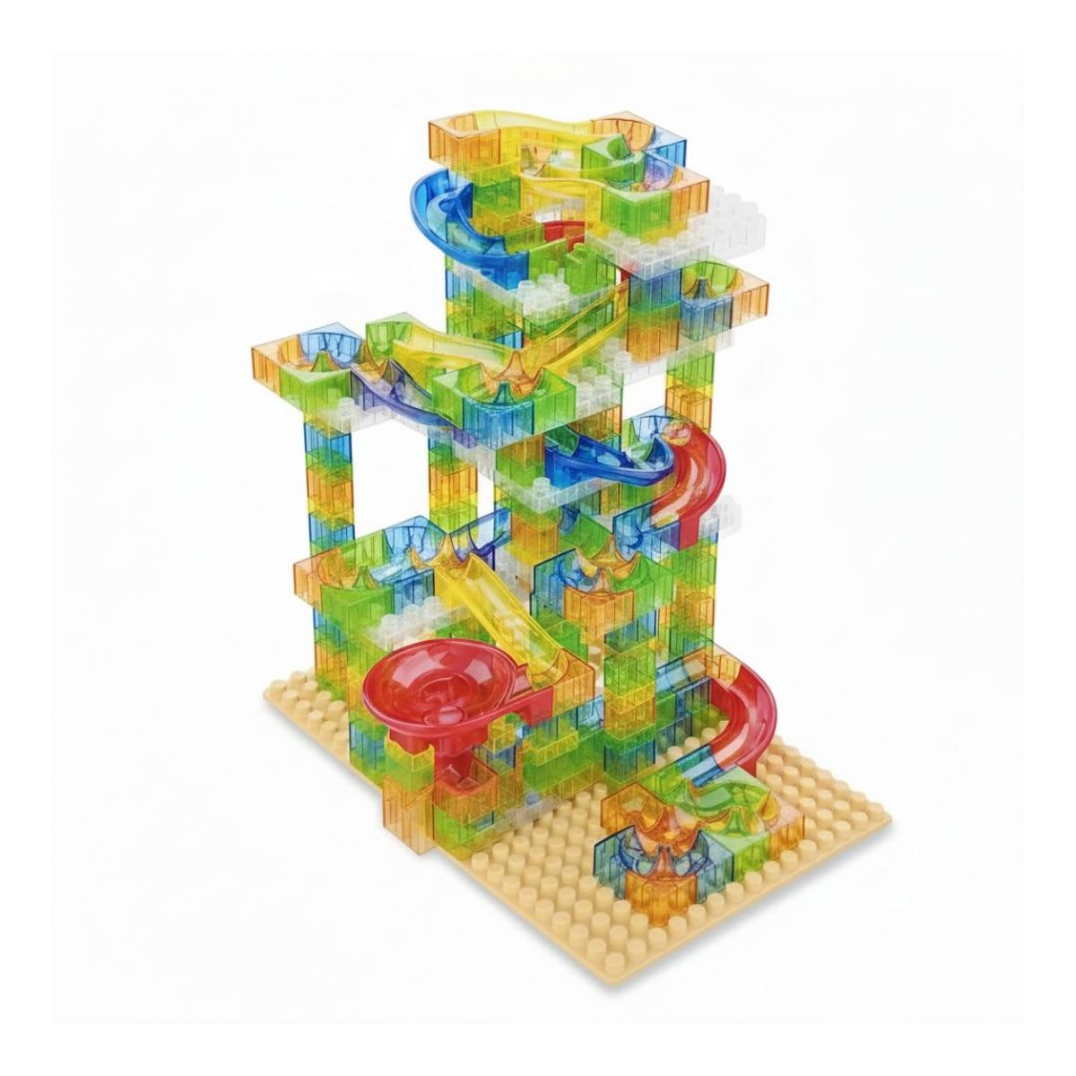 GENERICO - Juego Didáctico STEM Pista Tobogán de Canicas 306 Pcs