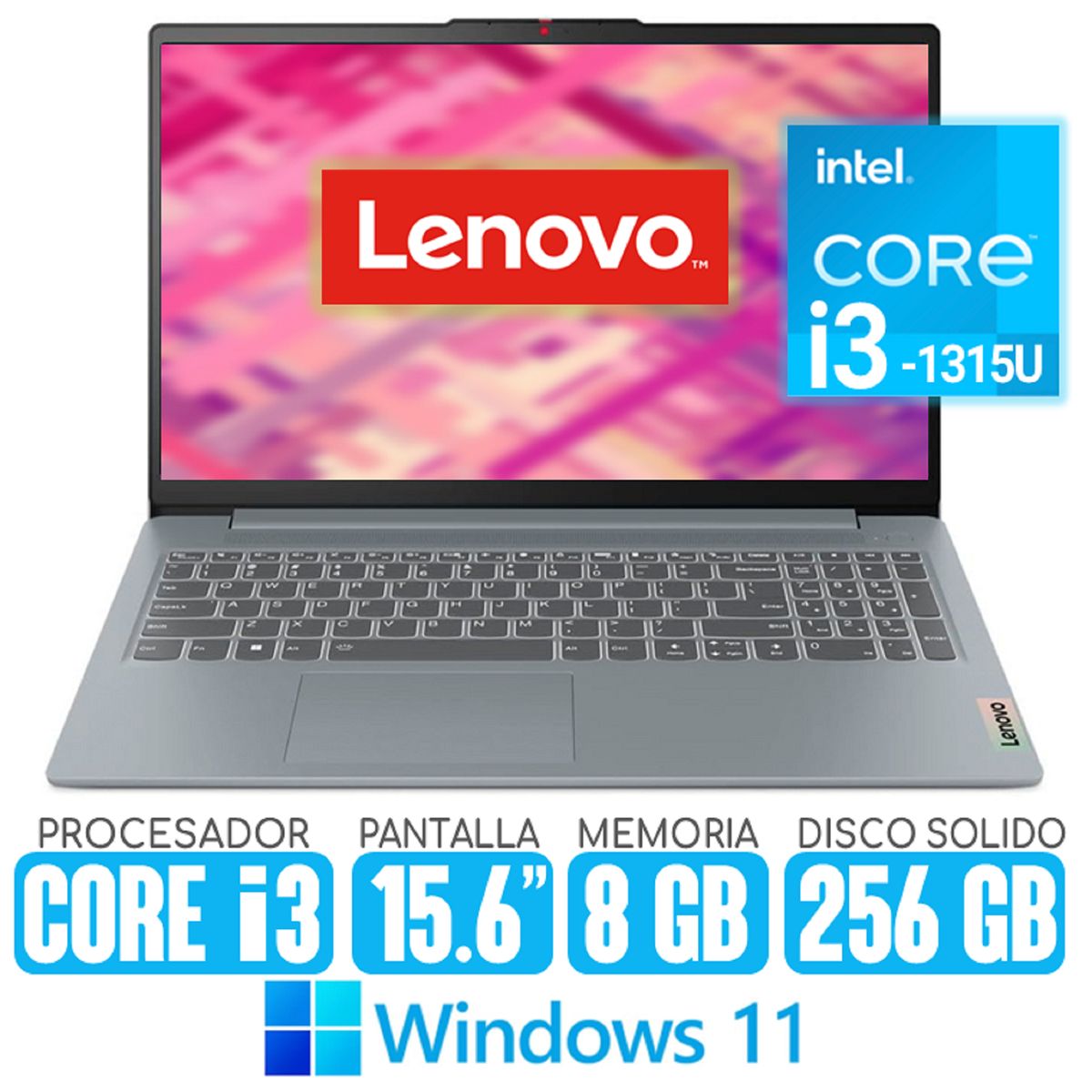 LENOVO - Laptop LENOVO Core i3-1315U RAM 8gb SSD 256gb Pantalla 156 Windows LENOVO V15 G4