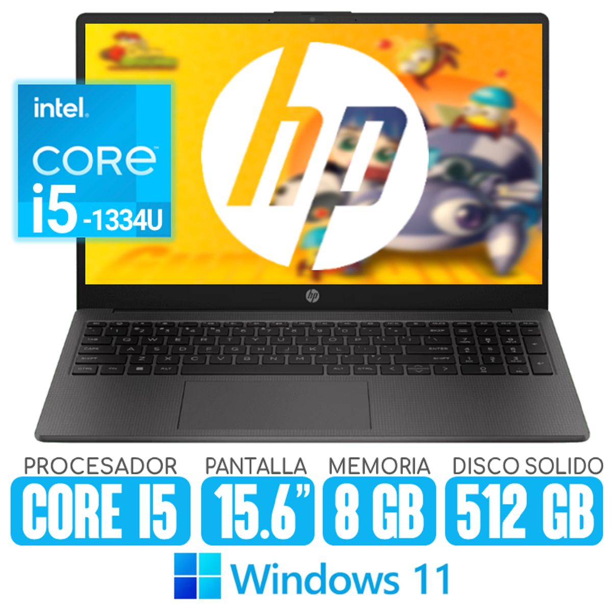 HP - Laptop HP Core i5-1334U RAM 8gb SSD 512gb Pantalla 15.6 Windows HP 250 G10