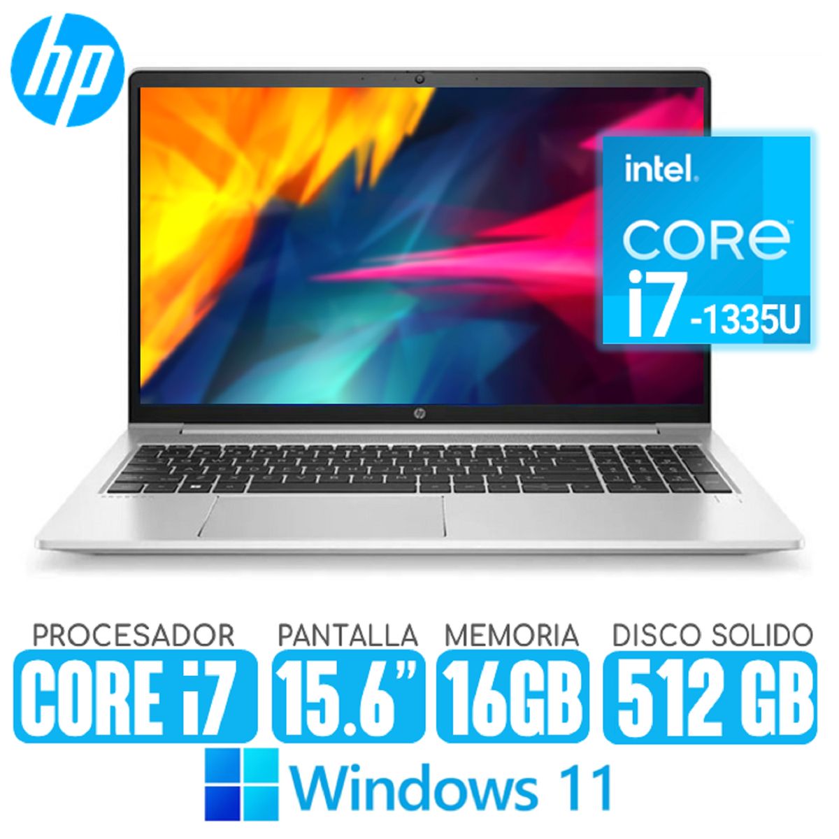 HP - Laptop HP Core i7-1335U RAM 16gb SSD 512gb Windows 11 Pro Pantalla 15.6 HP PROBOOK 450 G10