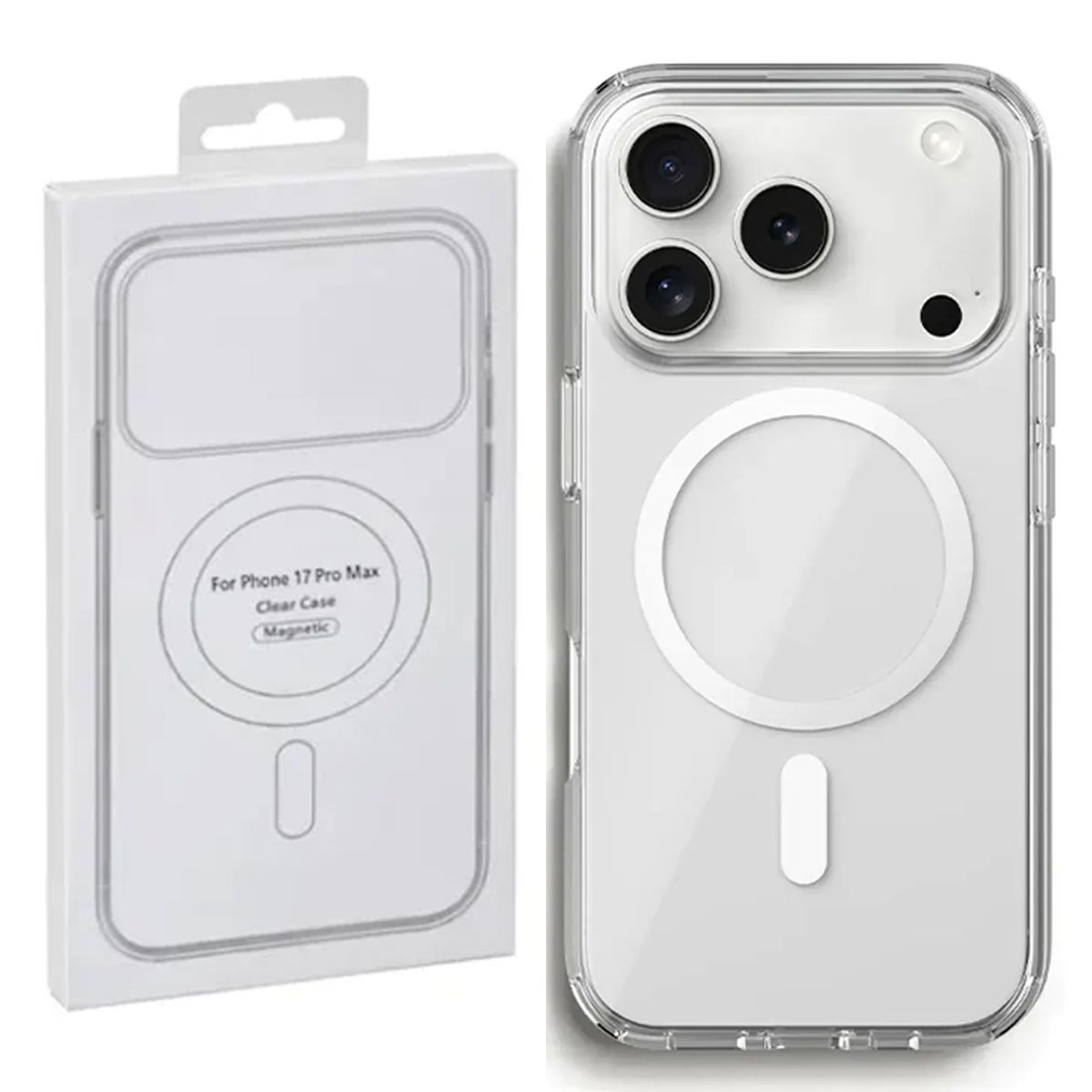 GENERICO - Case Protector Magsafe para iPhone 17 Pro - Clear