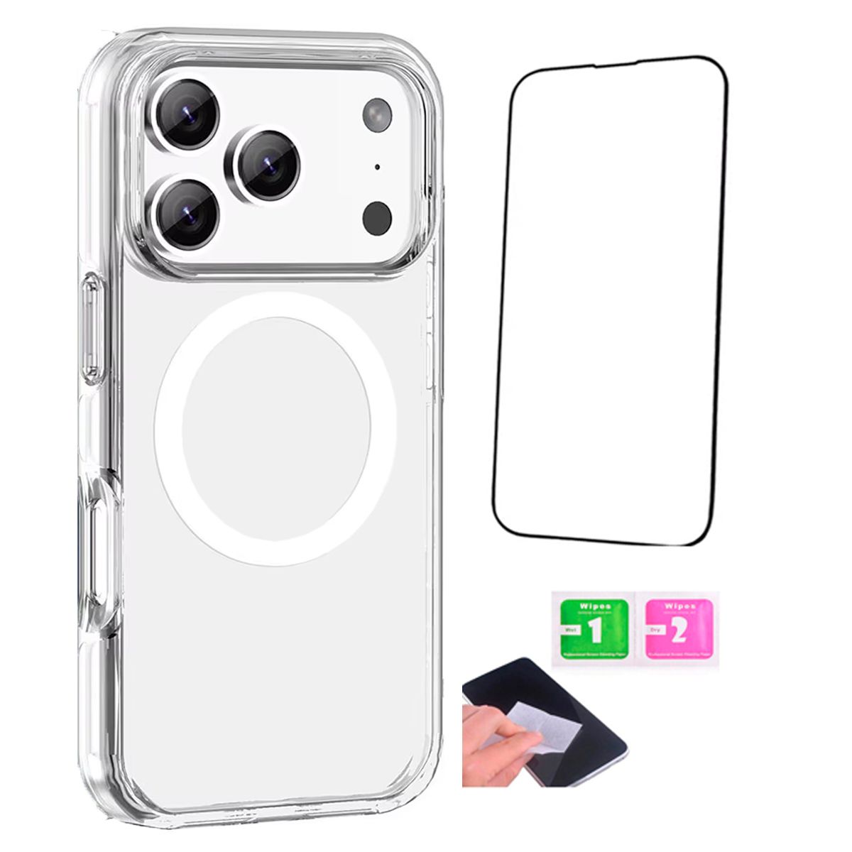 GENERICO - Funda  Clear Magsafe + Vidrio Premium para iPhone 17 Pro Max